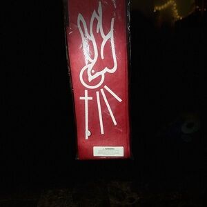 Red Religious Stole with White Symbols